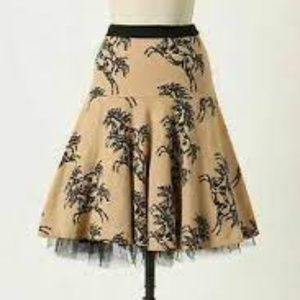 Anthro Odille Galloping Filly Linen Tulle Skirt